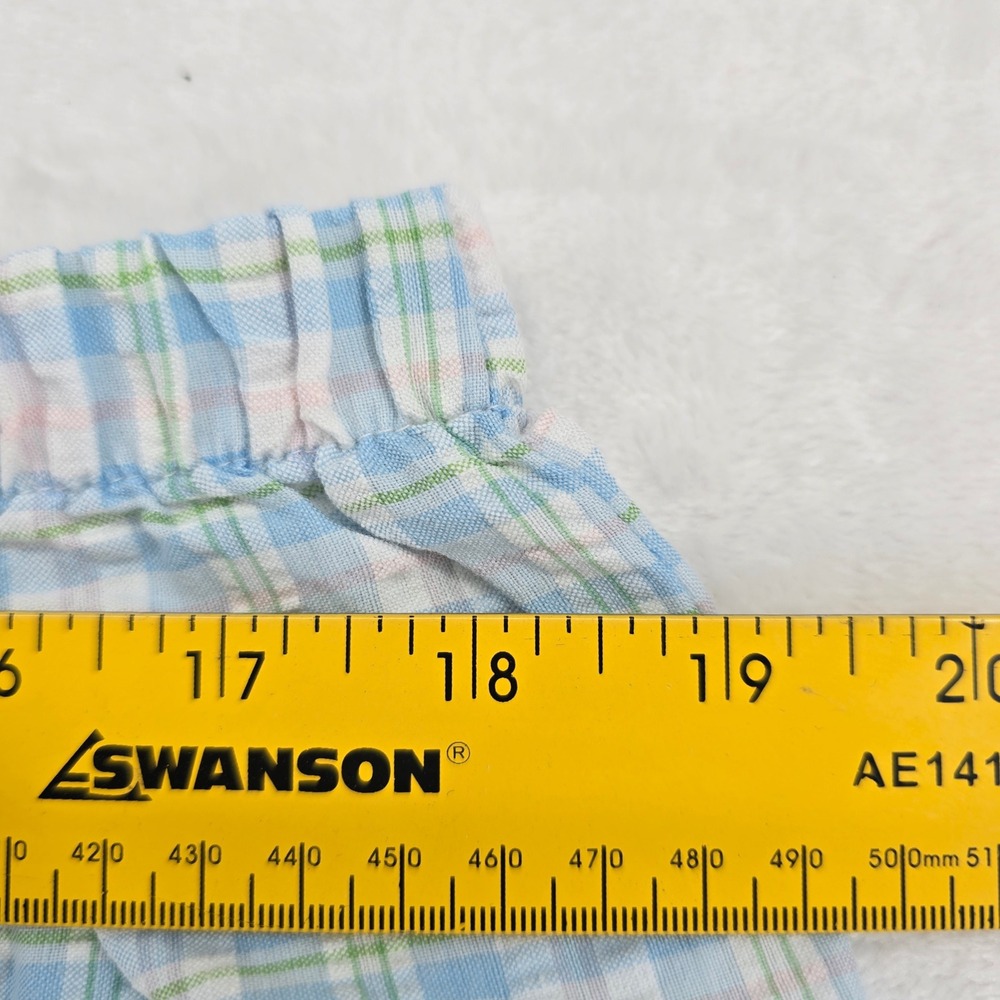 The Tog Shop Pajama Set Womens Petites 2PC Plaid Blue Ruffle Lace Cotton Blend - Picture 9 of 12